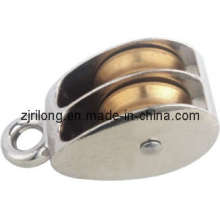 Fixed Zinc Alloy Pulley with Double Wheel Dr-7320b